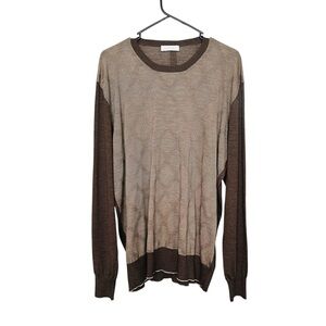 Cortigiani Men's Virgin Wool Sweater Brown SZ 56 IT US 46 Classic Casual